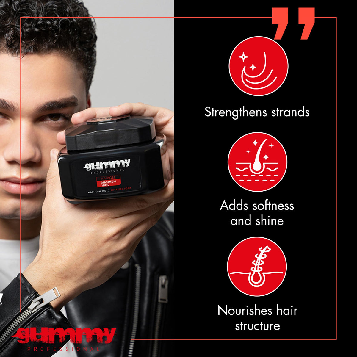 Gummy Professional Hair Gel 700ml side view