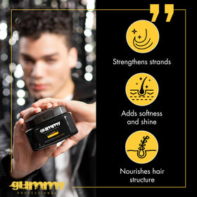 Gummy Professional Plus Hair Gel 700ml with application on hair