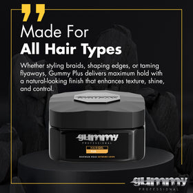 Gummy Professional Plus Hair Gel on a styling table