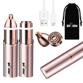 gurelax Eyebrow & Facial Trimmer front view with built-in mirror