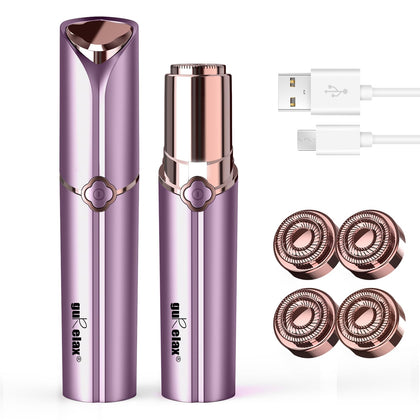 gurelax Facial Hair Removal device front view with purple finish