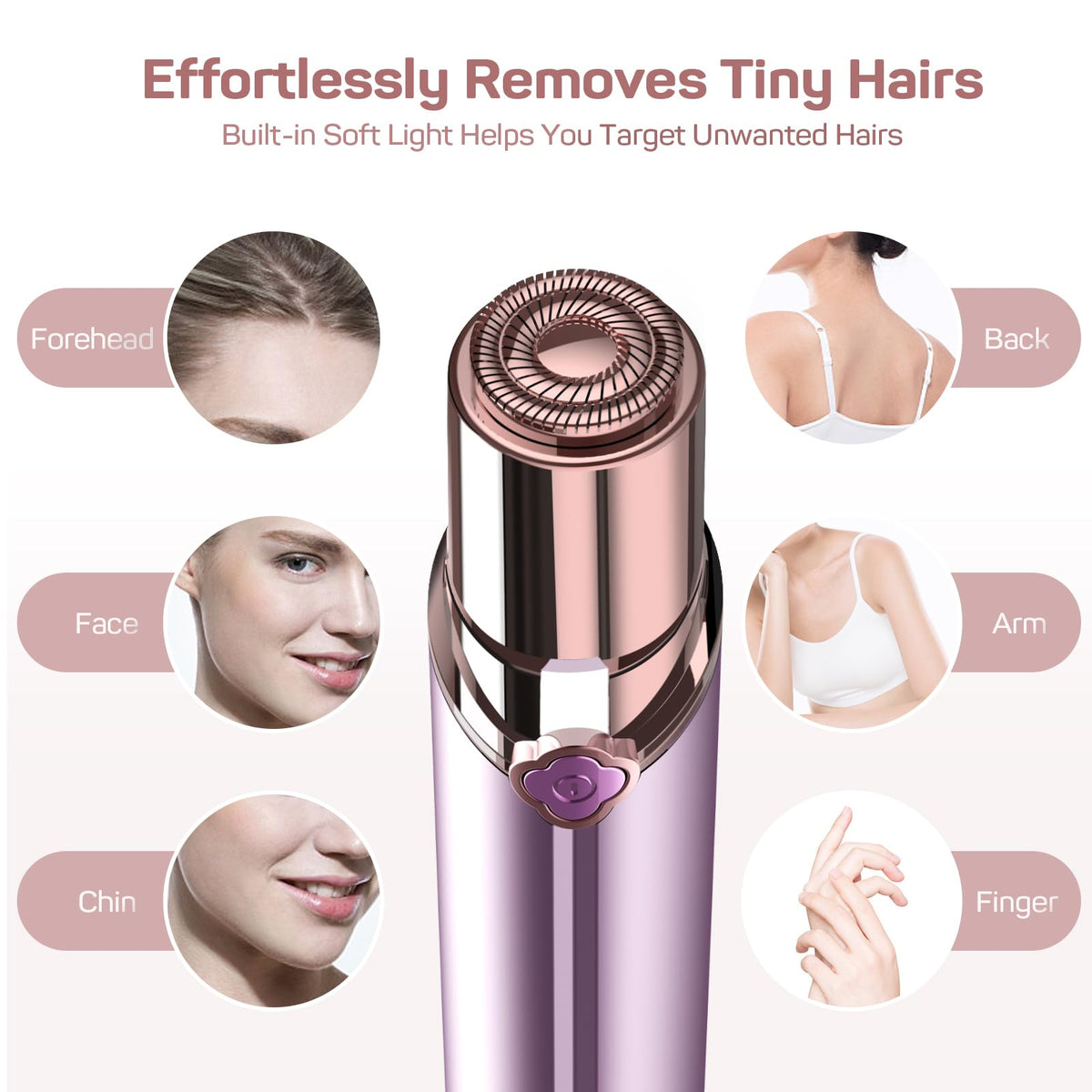 gurelax Facial Hair Removal device with 4 replacement heads and storage pouch