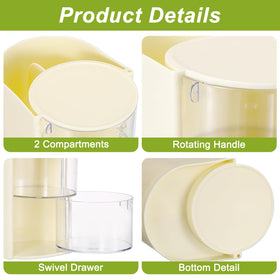 GUSHBIN Rotating Hair Accessories Organizer with hair brushes