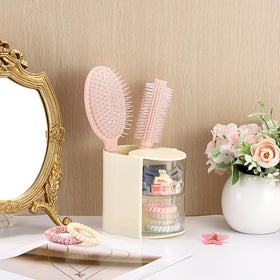 GUSHBIN Rotating Hair Accessories Organizer with makeup sponges