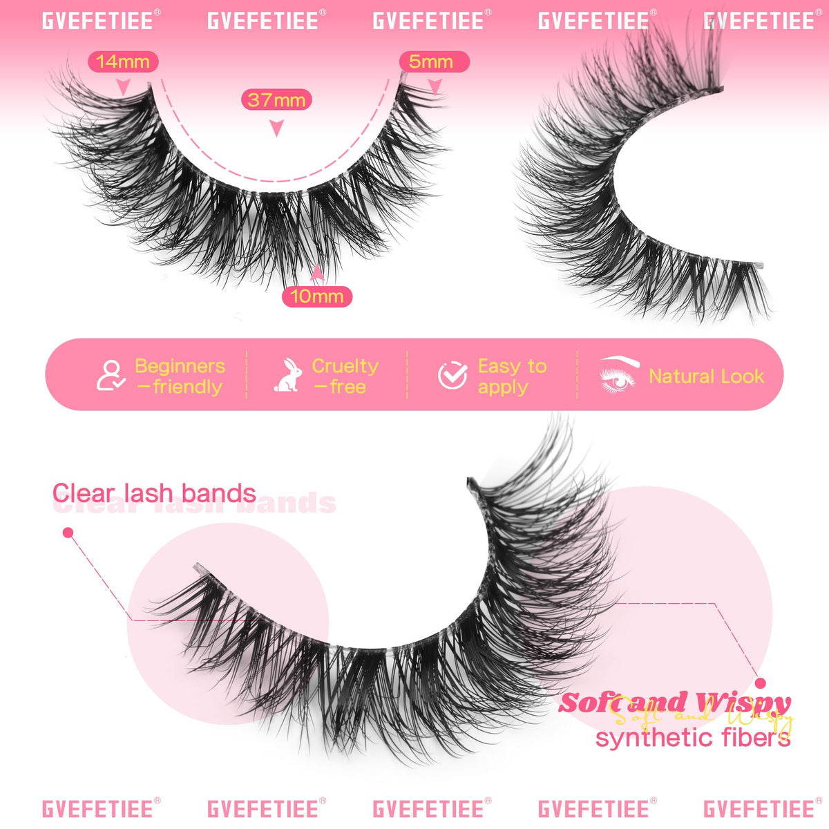GVEFETIEE Cat Eye Lashes close-up of D Curl design