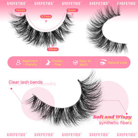 GVEFETIEE Cat Eye Lashes close-up of D Curl design