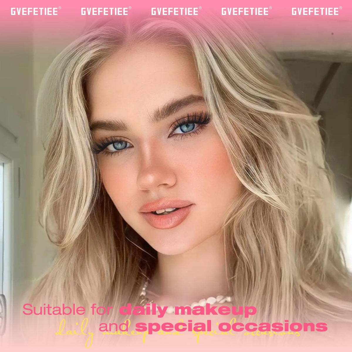 GVEFETIEE Cat Eye Lashes packaging with product information