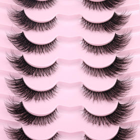 GVEFETIEE Fox Eye Lashes in packaging with dimensions