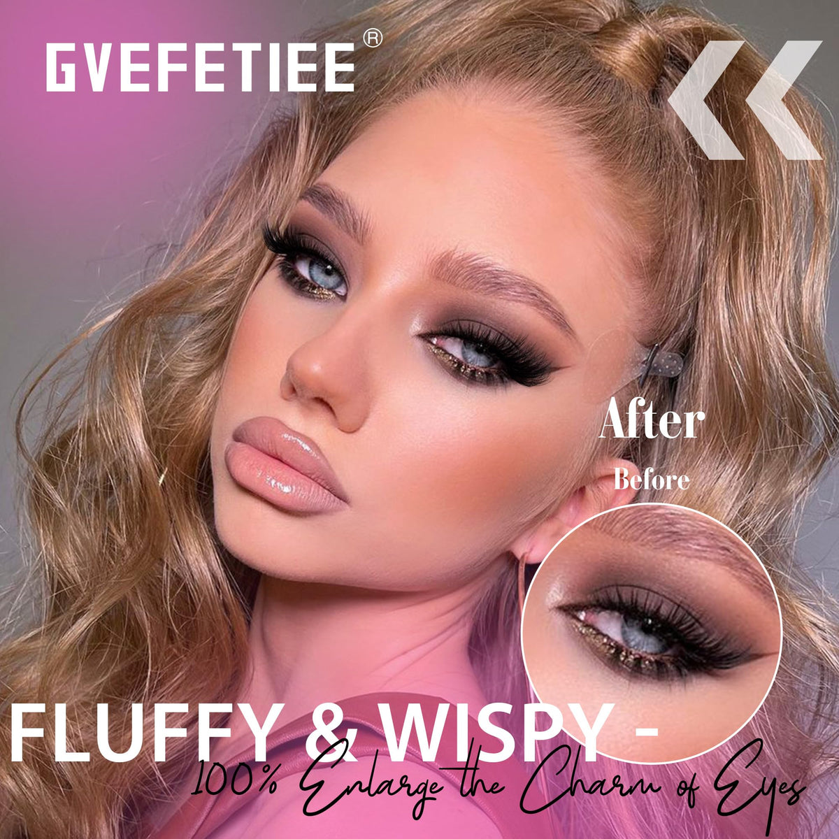 GVEFETIEE Fox Eye Lashes with application tools