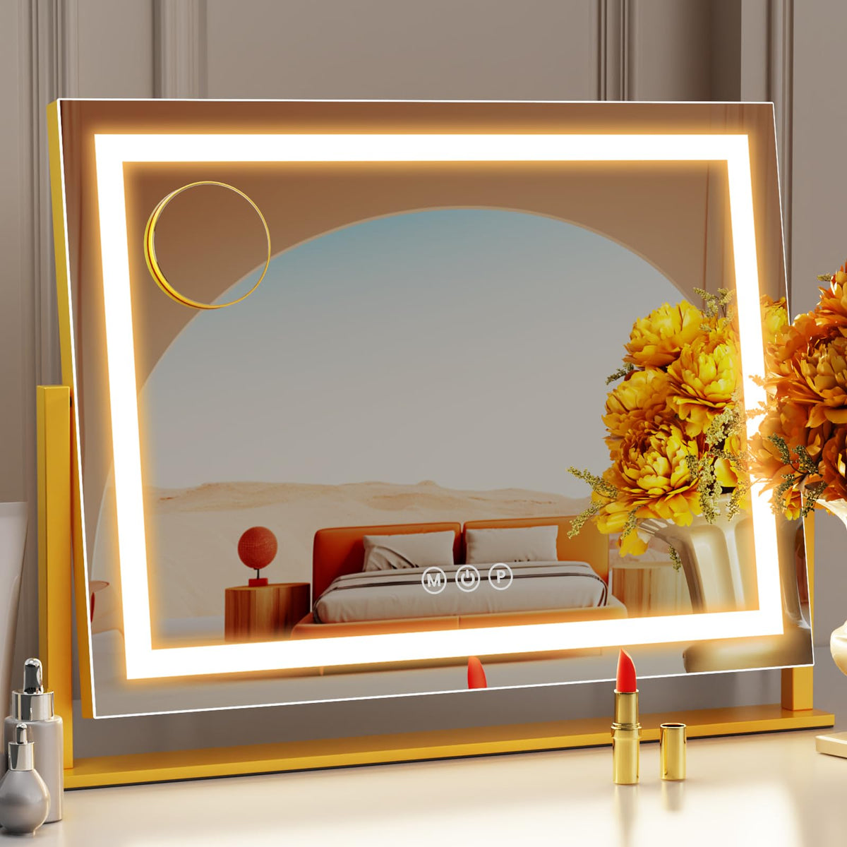 Gvnkvn Lighted Makeup Mirror front view with 120 LED lights