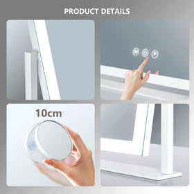 Gvnkvn Lighted Makeup Mirror showing cold light mode