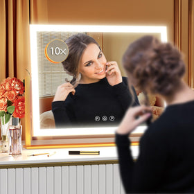 Gvnkvn Lighted Makeup Mirror showing smart touch control