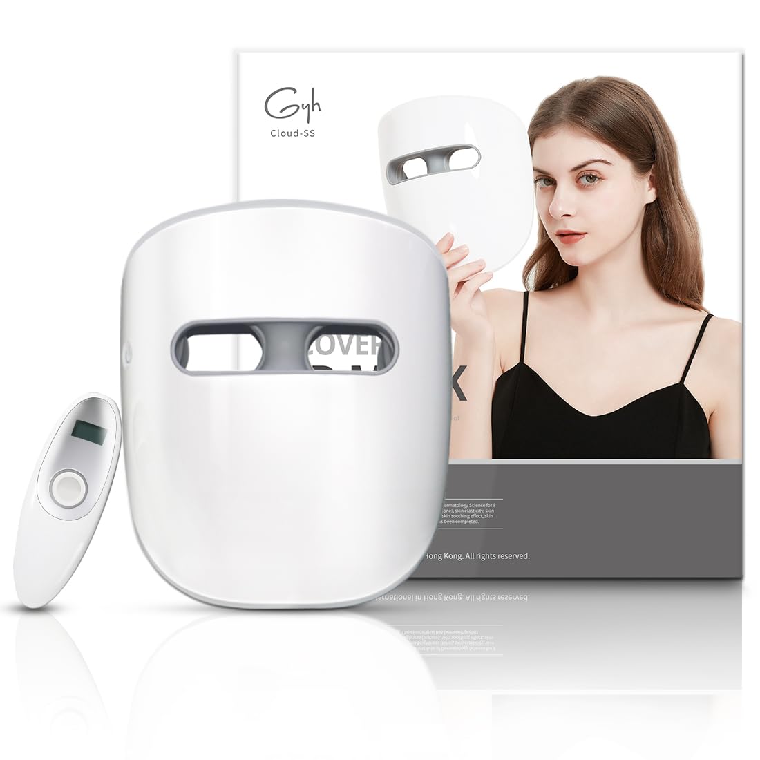 GYH LED Face Mask front view with blue and red light