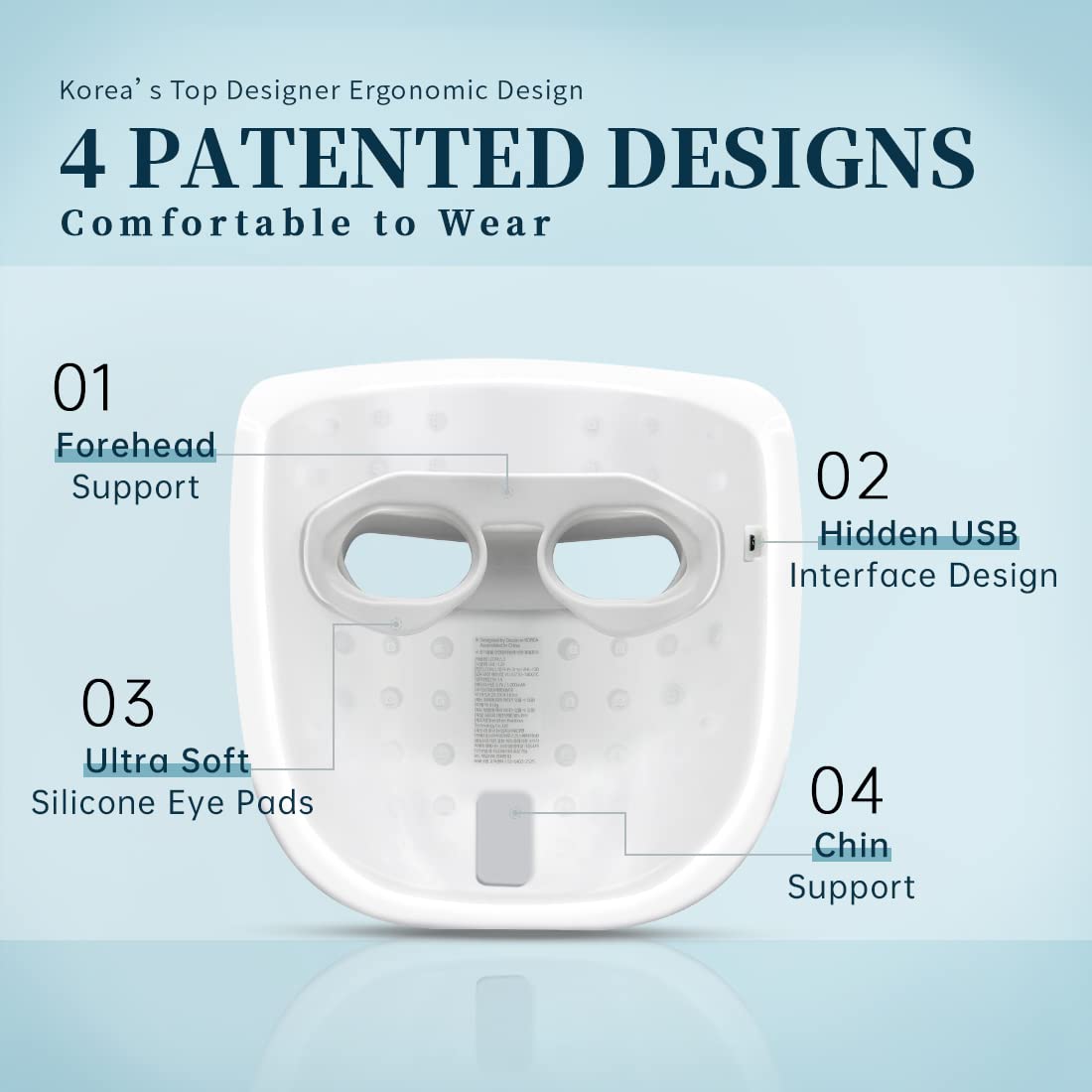 GYH LED Face Mask with silicone eye mask support
