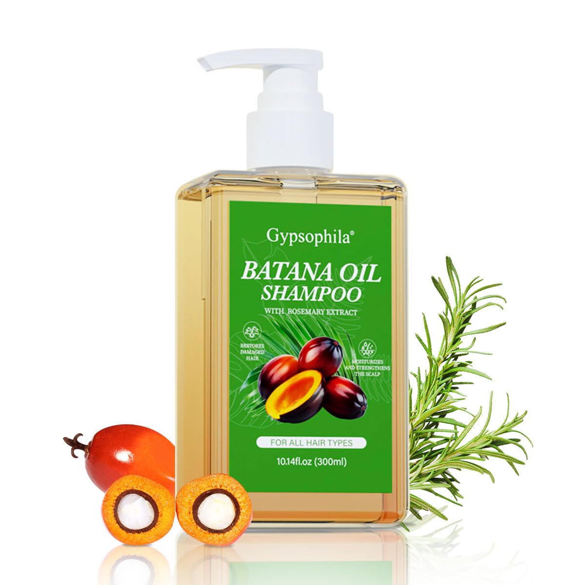 Gypsophila Batana Oil Shampoo front view, 10.14 fl oz