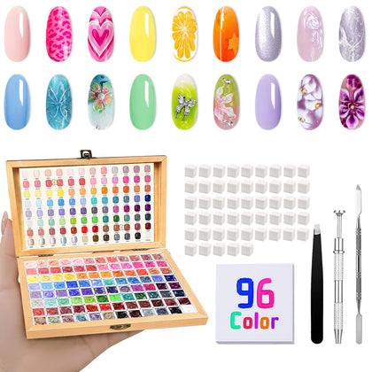 GZIXBDA 96 Colors Patting Gel Polish Palette front view