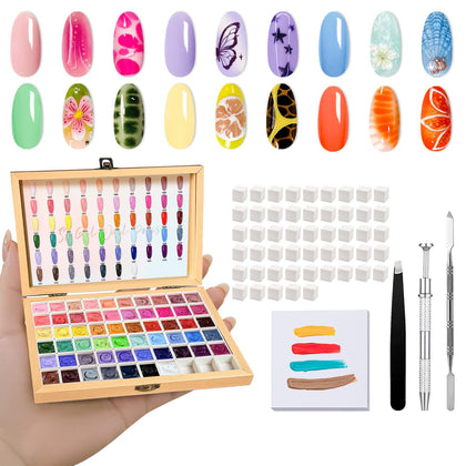 GZIXBDA Gel Polish Palette Kit featuring 57 colours front view