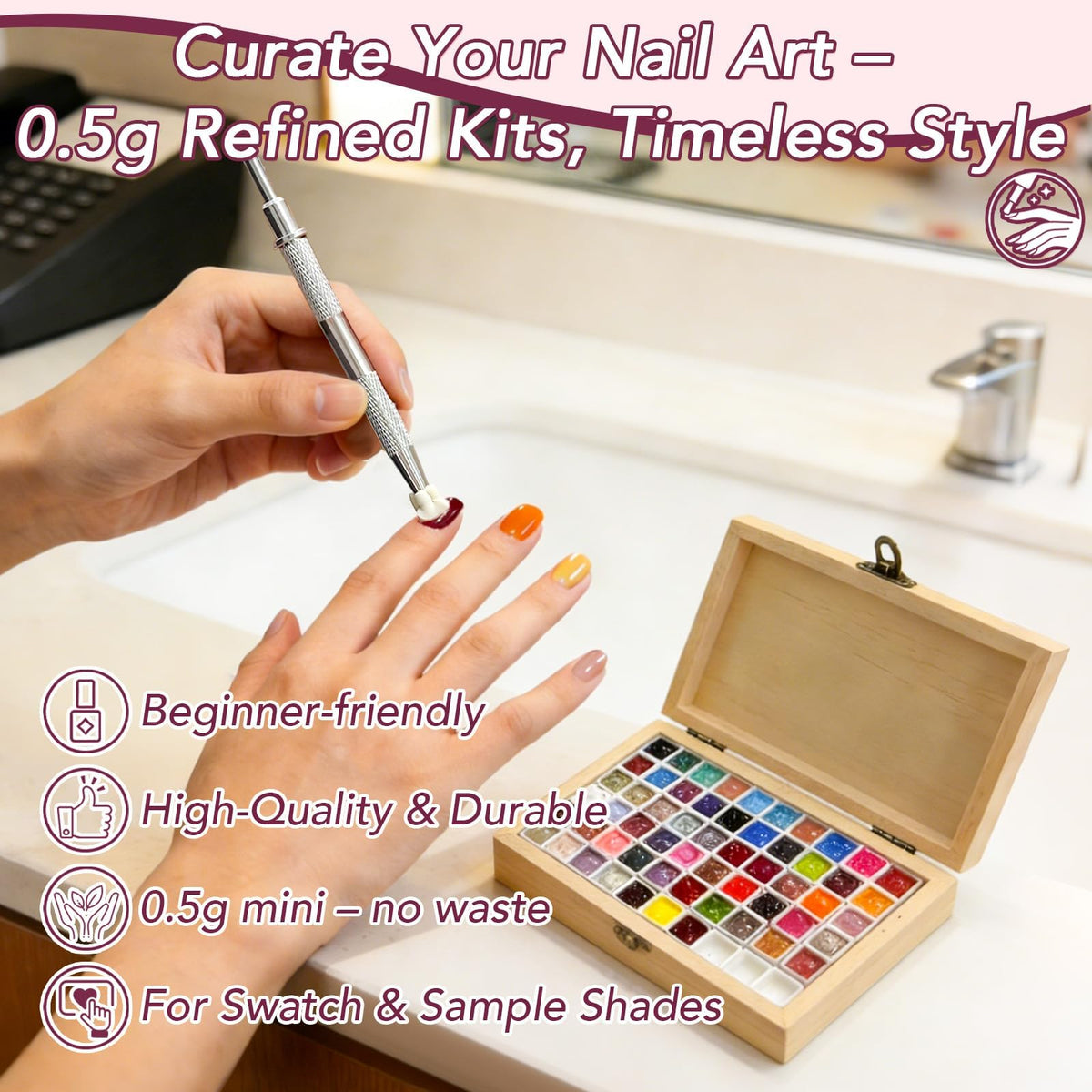 GZIXBDA Gel Polish Palette Kit in use for nail art