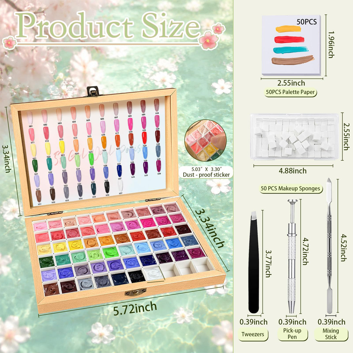 GZIXBDA Gel Polish Palette Kit showcasing nail art designs