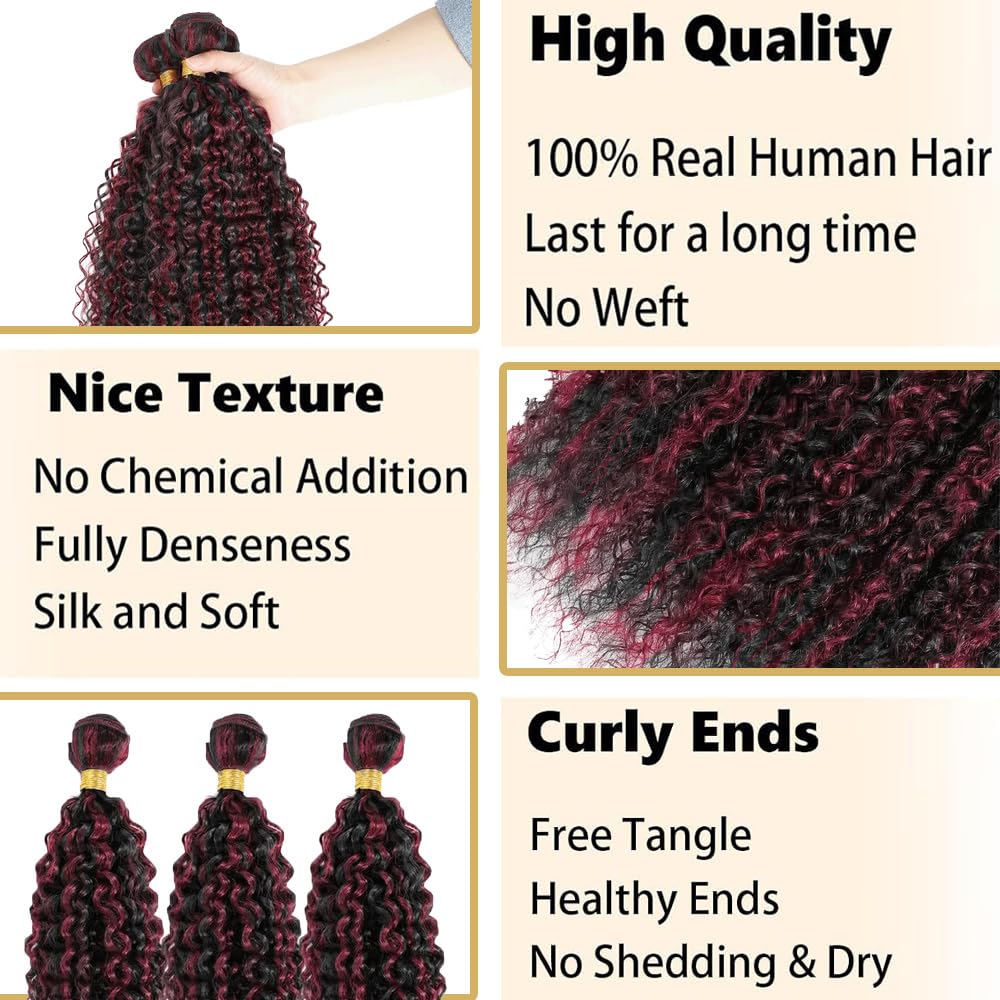 Habiliana Burgundy P1B/99J hair bundles displayed in packaging