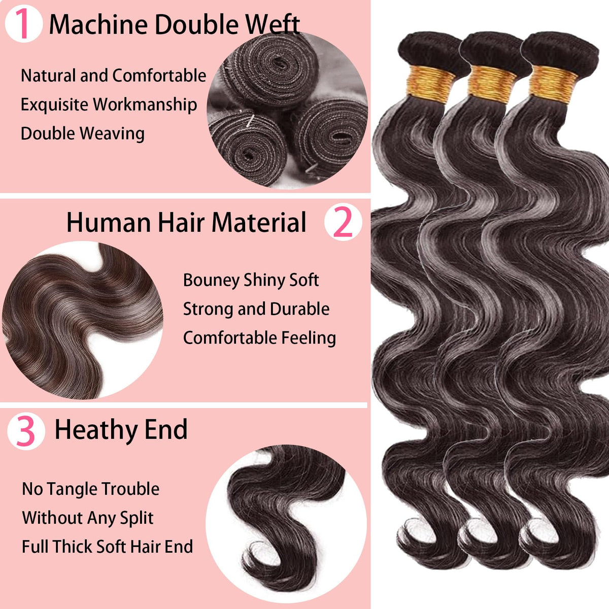 Habiliana grey human hair bundle 20 inch body wave