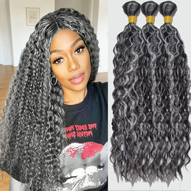 Habiliana Jerry Curly Wave Human Hair Bundles front view