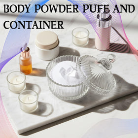 Habitable tree glass powder puff container with puffs inside