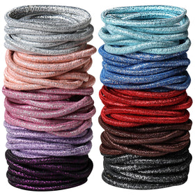 Hageolan Assorted Twinkling Hair Ties 120 Pcs in multiple colours