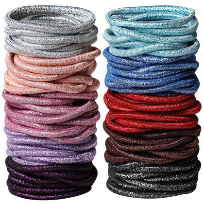 Hageolan Assorted Twinkling Hair Ties 120 Pcs in multiple colours