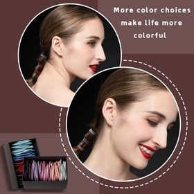 Hageolan hair ties displayed in a vibrant assortment