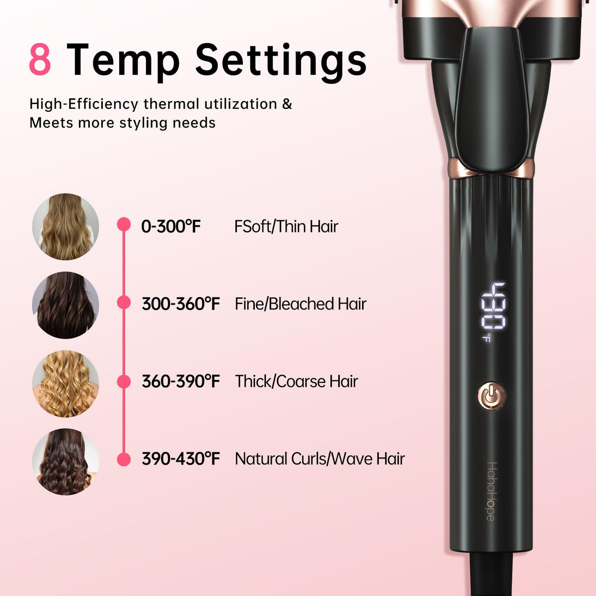 hahahope 2 inch curling iron with 8.2ft power cord