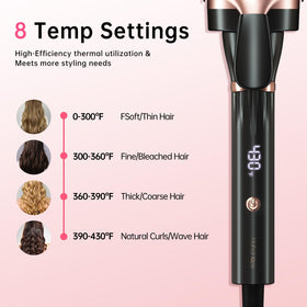 hahahope 2 inch curling iron with 8.2ft power cord