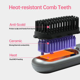 hahahope Cordless Hair Straightener Brush grey in travel setting