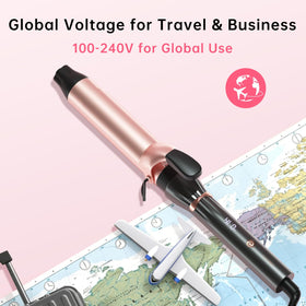hahahope curling iron close-up of ceramic barrel