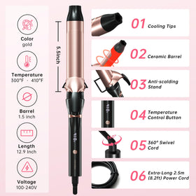 hahahope curling iron demonstrating easy clip design