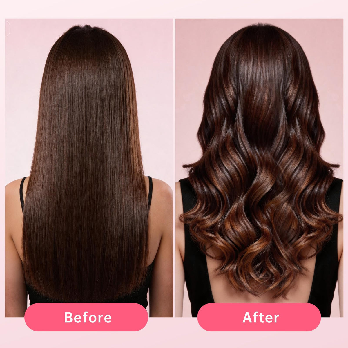 hahahope curling iron with heat settings displayed