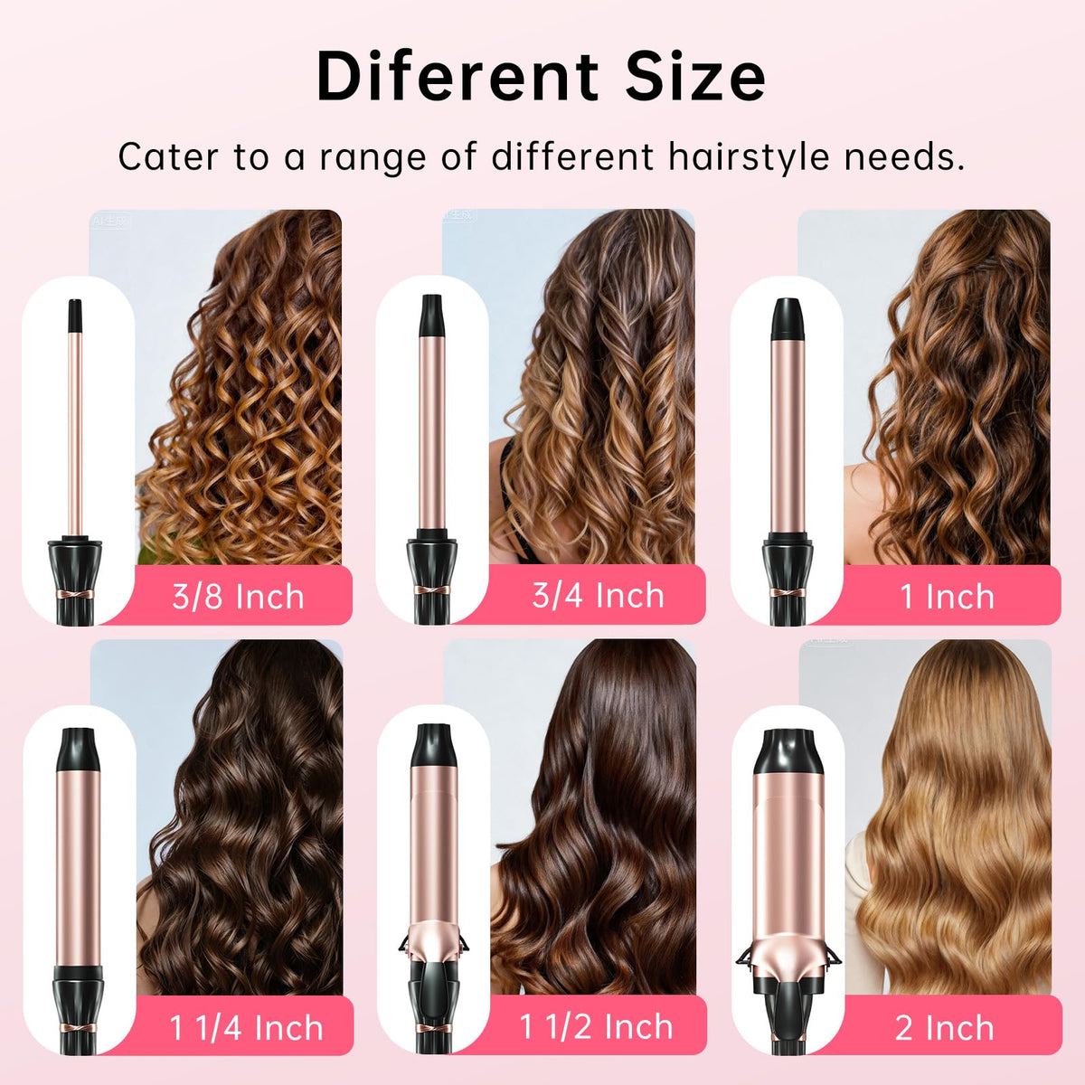 Hahahope curling wand packaging with product details