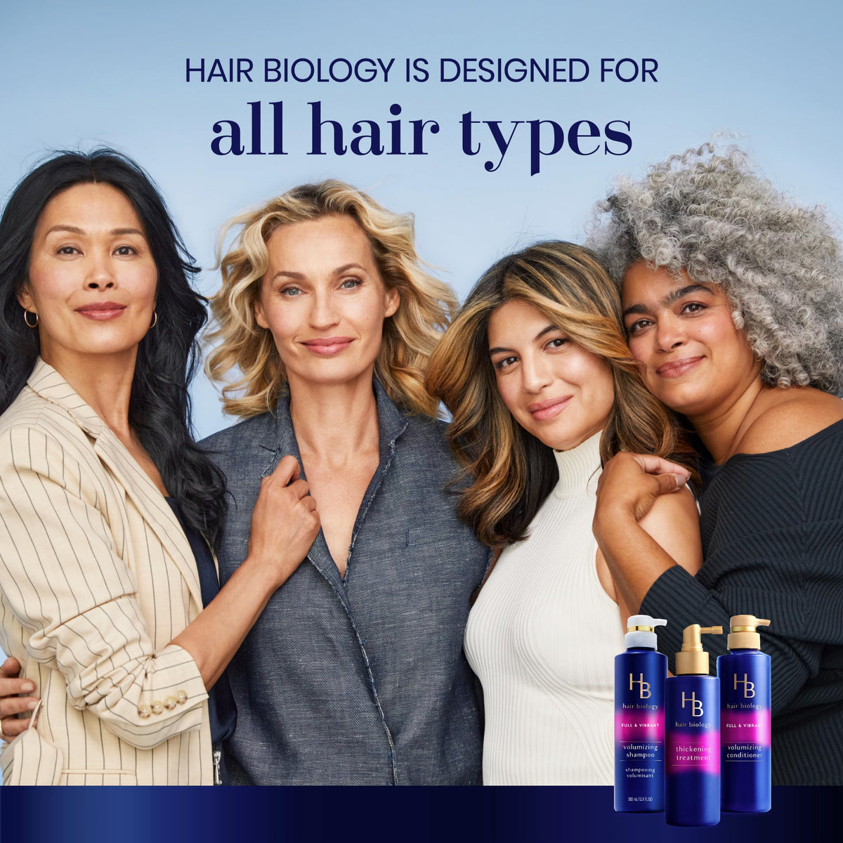 Hair Biology Full & Vibrant Set on a countertop