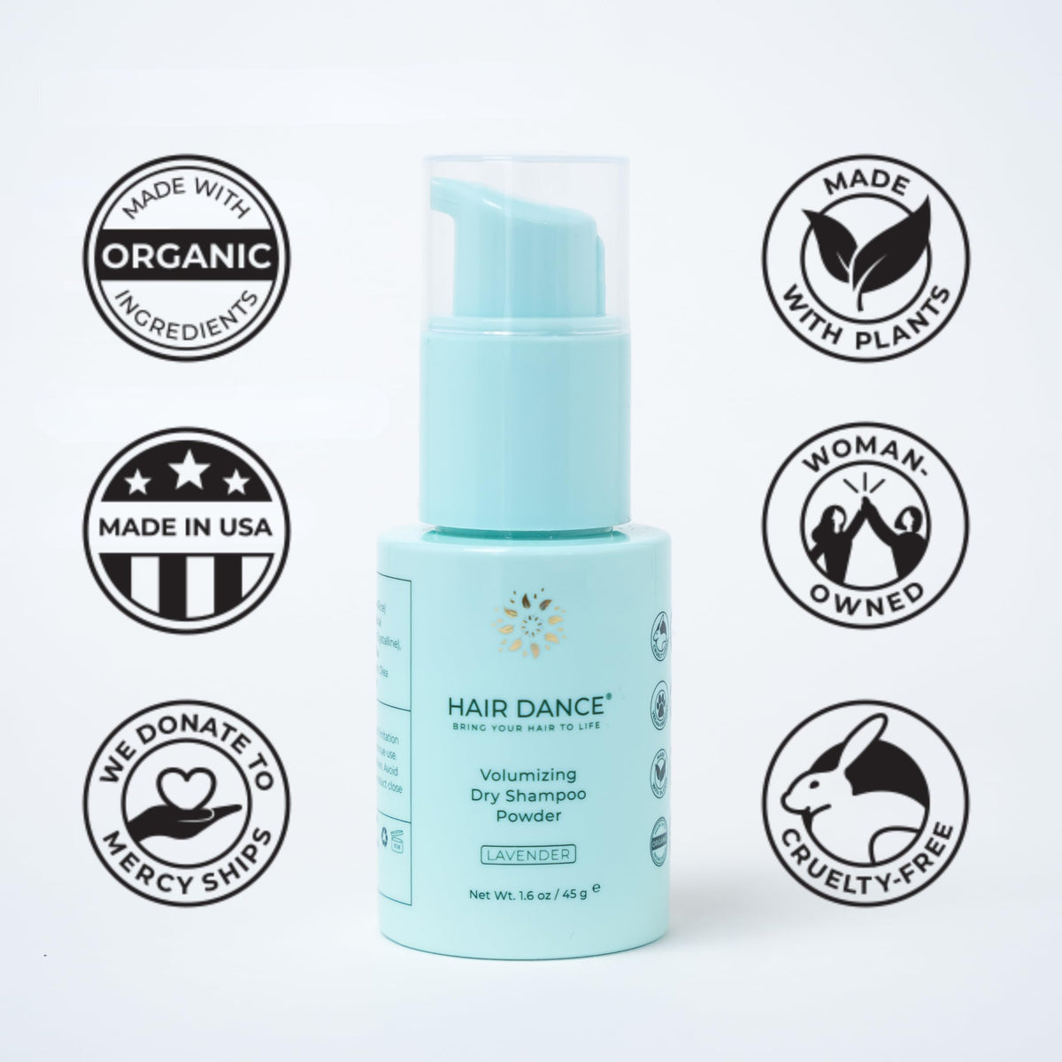 Hair Dance Dry Shampoo Powder refillable container