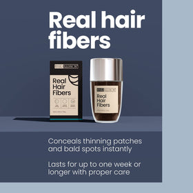 Hair Illusion Dark Brown Hair Fibers 18g in natural light