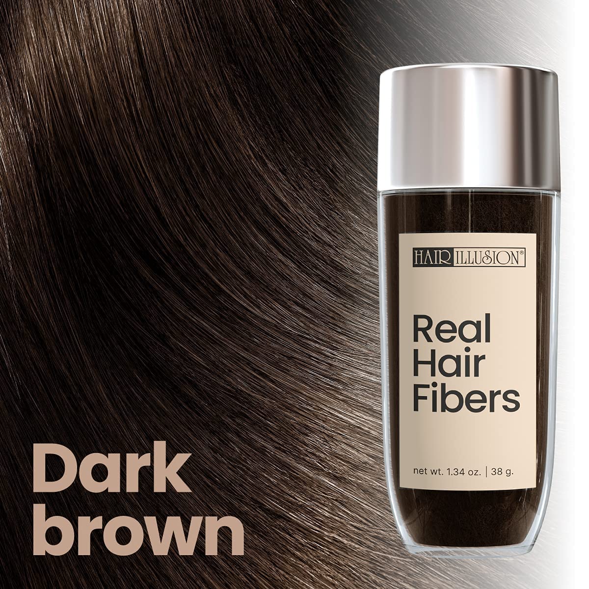 Hair Illusion Dark Brown Hair Fibers 38g lifestyle setting