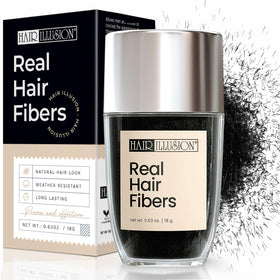 hair illusion Hair Building Fibers Black 18g packaging