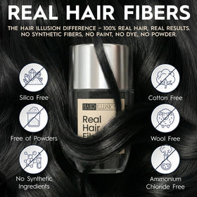 Hair Illusion Hair Building Fibers Black 50g packaging