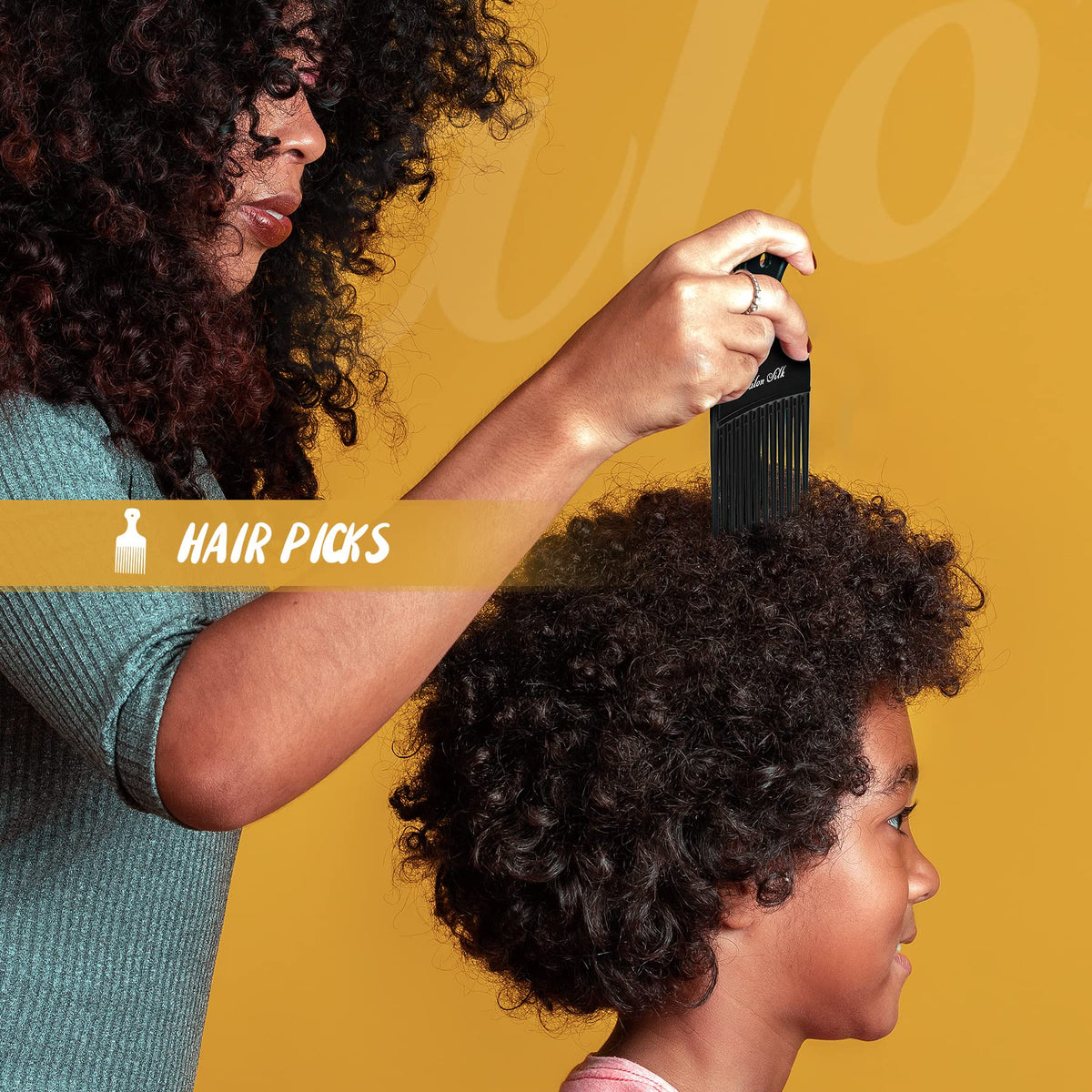 Hair pick from SALON SILK comb set for volume