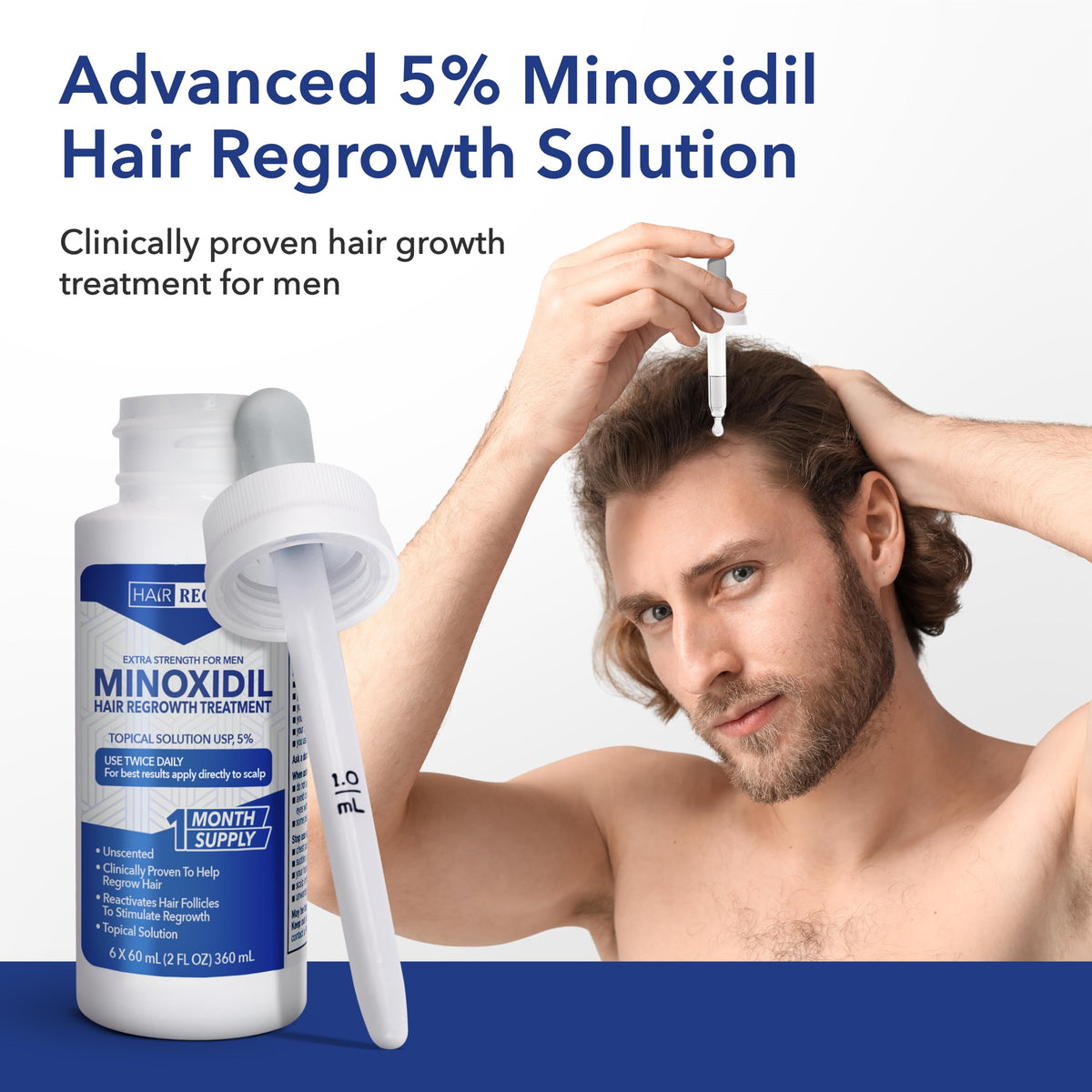 Hair Regen Minoxidil Liquid 5% packaging side view