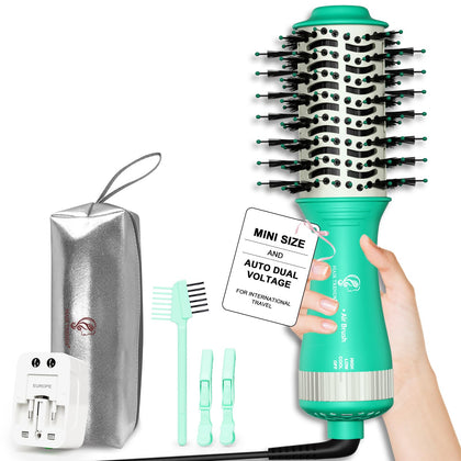 Hair Trends 4-in-1 Travel Dual Voltage Blow Hair Dryer Brush front view