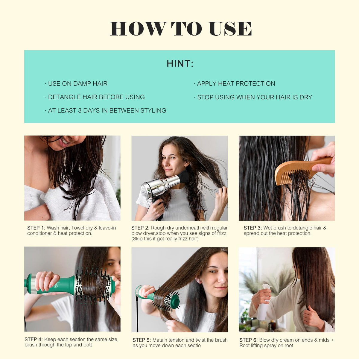 Hair Trends Blow Dryer Brush demonstrating styling capability