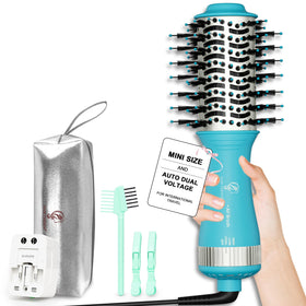 Hair Trends Mini Hot Air Dryer Straightener & Curler Brush front view