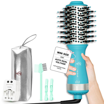 Hair Trends Mini Hot Air Dryer Straightener & Curler Brush front view