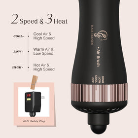 Hair Trends Travel Hair Dryer Brush in a travel bag for easy portability
